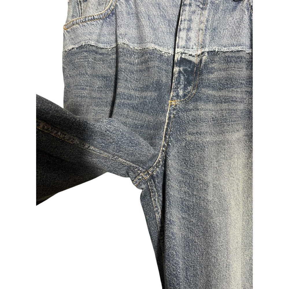 RAG & BONE Miramar Sofie Wide-Leg Pant Two-Tone Sweatpant Jeans Antonia Wash - Picture 9 of 14
